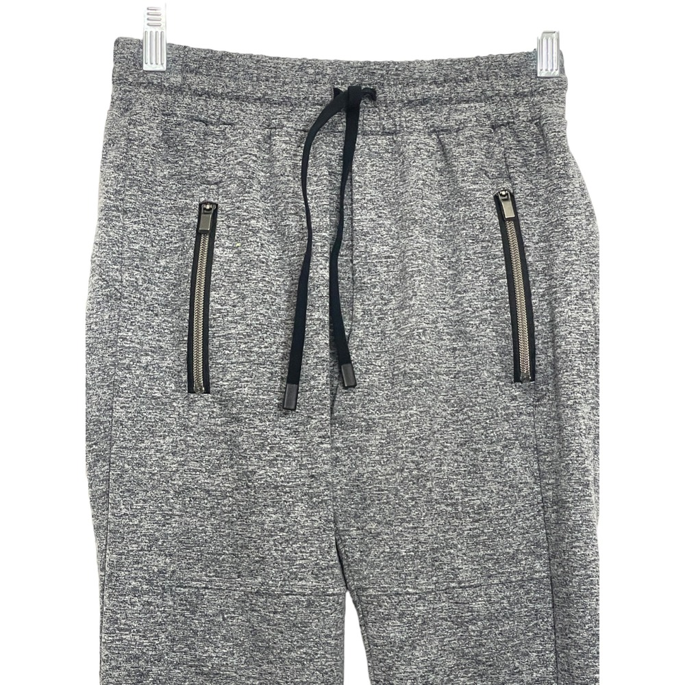 Athleta XXS‎ Women's Gray Sweatpants Black Trim Zippered Pockets